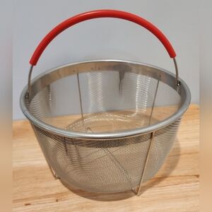 Steamer Basket For Instant Pot, 6 qt, Stainless Steel Strainer, Silicone Handle